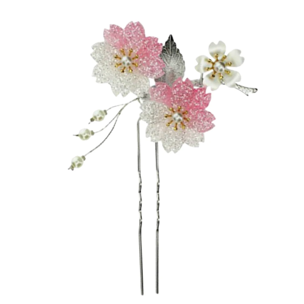 

Vintage Hairpin Women Stick Flower Pink Bride Retro Accessories Stylish Wedding Birthday Valentine Anniversary Gift Hair Tools