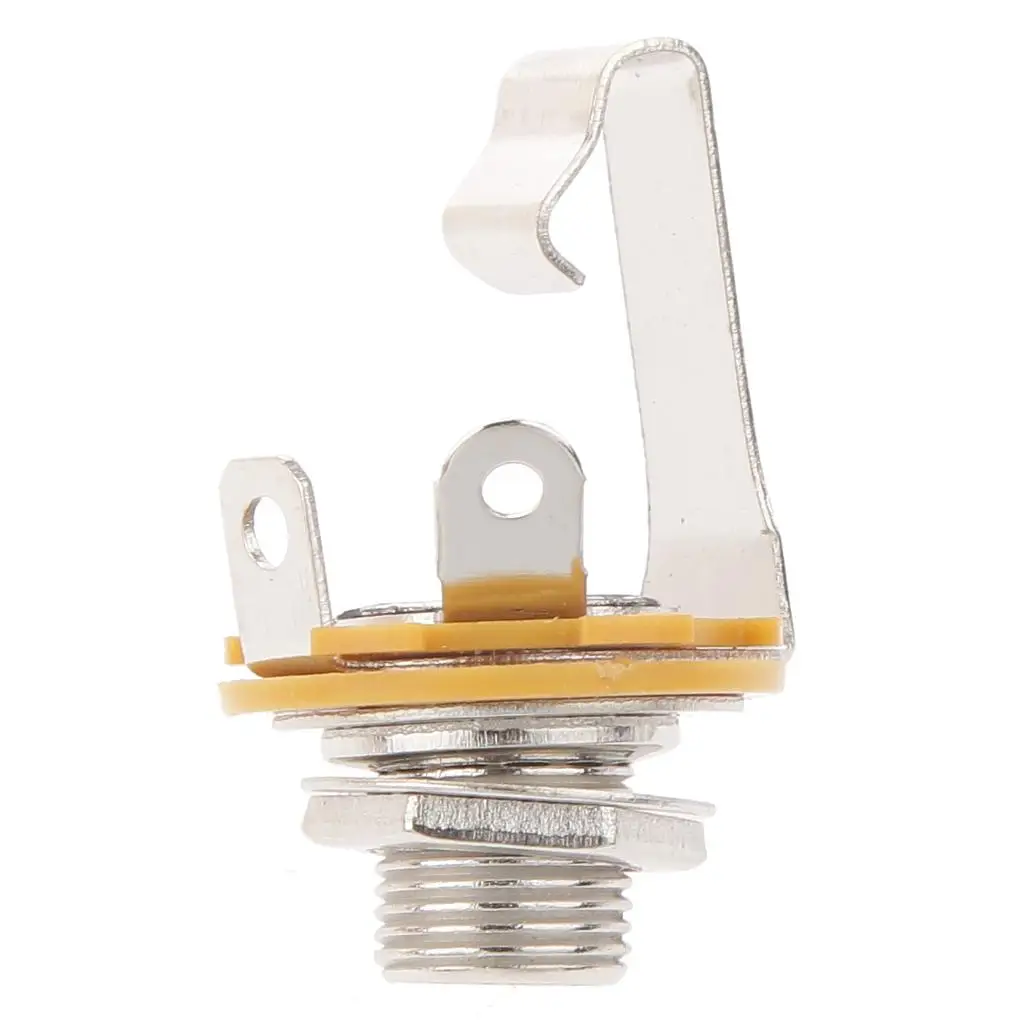 6.35mm Guitar Jack Silver Output Connector Single Pin Electric Guitar Parts Bass Guitar Accessories for Home Studio