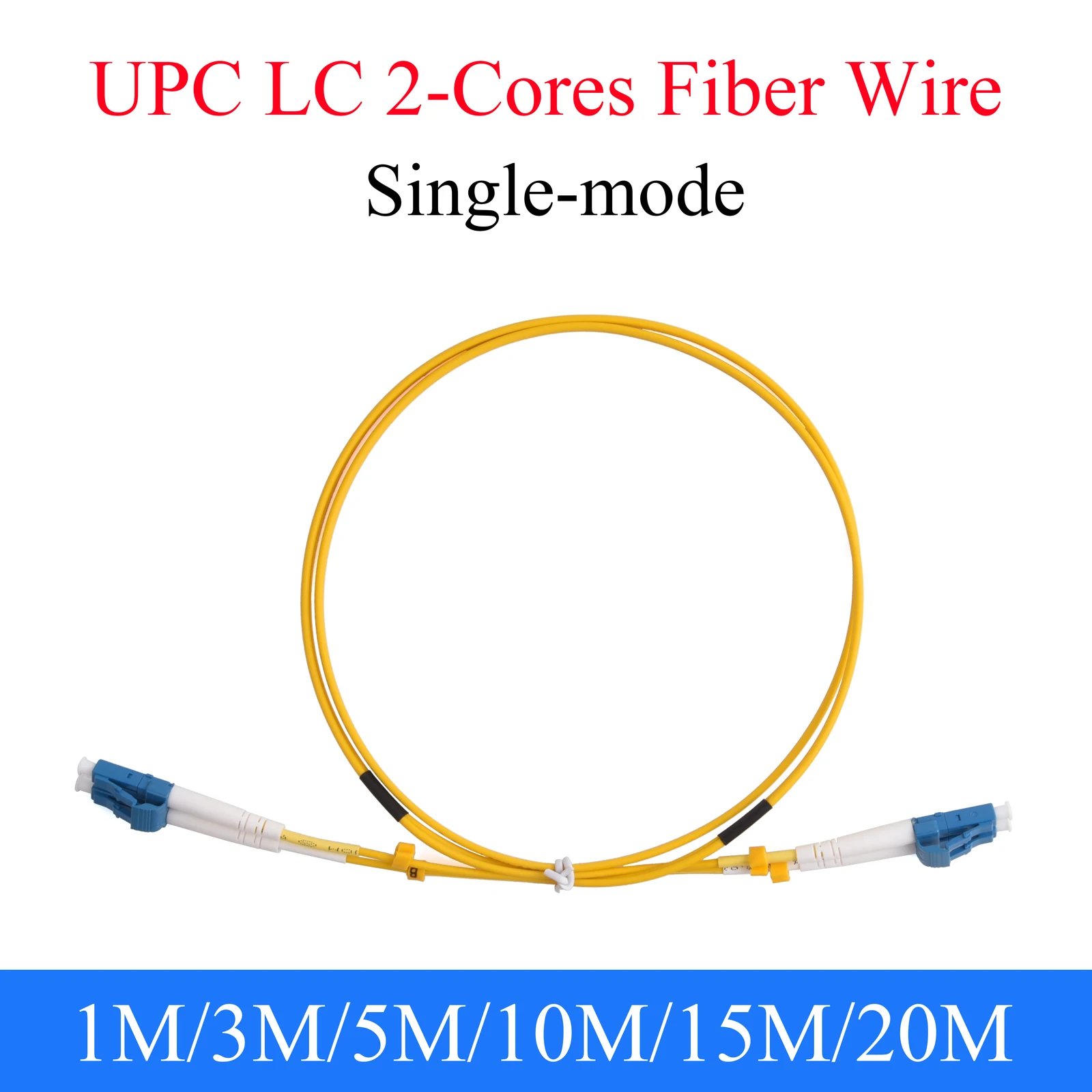 

40G UPC LC Fiber Optic Wire Single Mode 2Cores Extension UPC 2LC Male to Male 1/3/5/10/15/20M Optical Connect Patch Cable