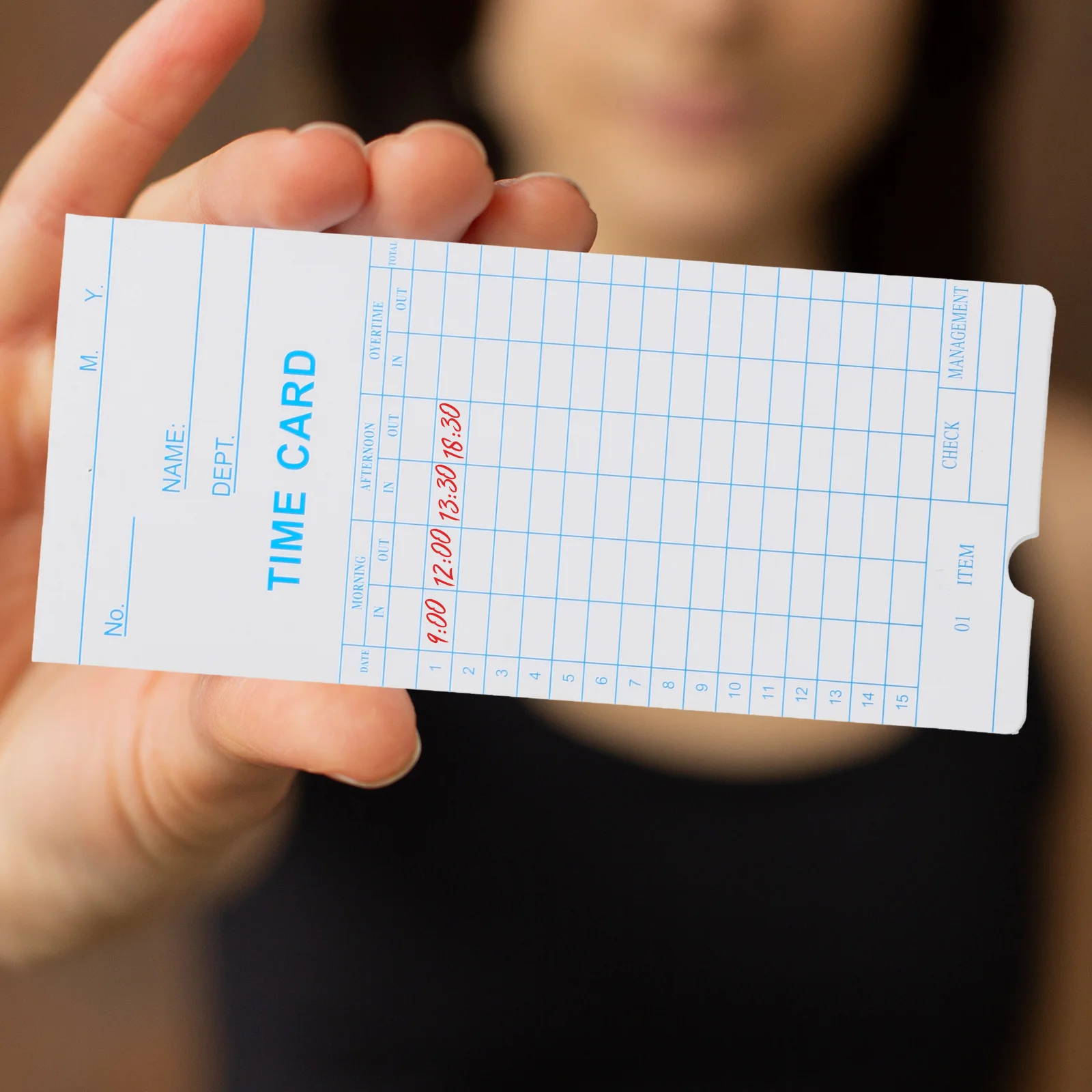 100pcs Cards For Office Use Double-Sided Attendance Sheets Weekly Monthly High-Grade Paper Employee Time Tracking