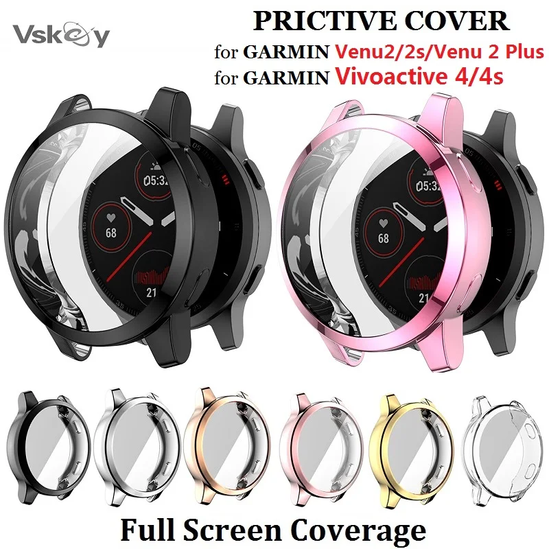 30PCS Protective Case for Garmin Venu 2 Plus 2s Vivoactive 4/4S Smartwatch Soft TPU Full Cover Screen Protector Cover