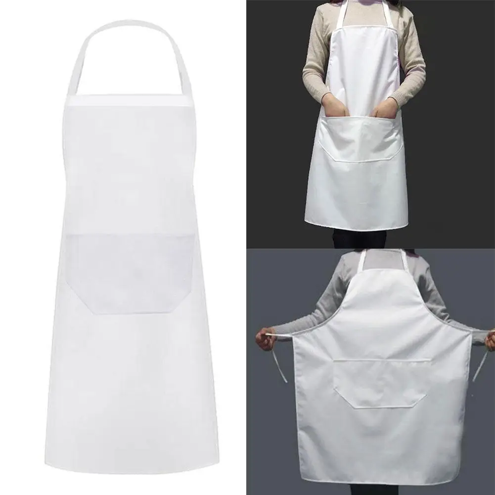 

D5 New Fashion Kitchen Aprons for Woman Men Chef Work Apron for Grill Restaurant Bar Shop Cafes White Waterproof Apron Kitchen