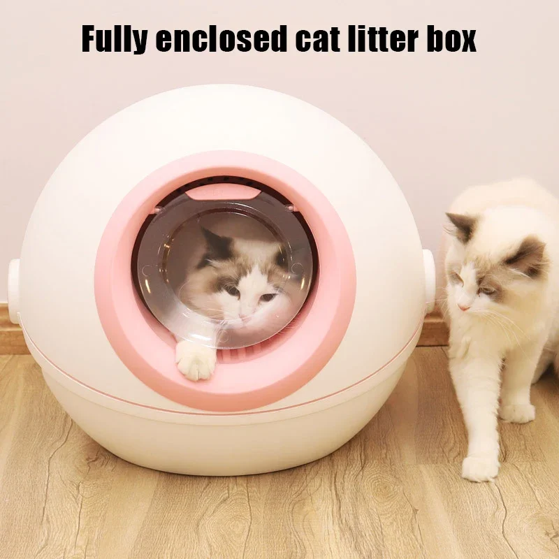 Newest Space Capsule Litter Box Fully Enclosed Extra Large Cat Toilet Deodorant Anti-Splash Cat Poop Basin Cat Keeping Supplies