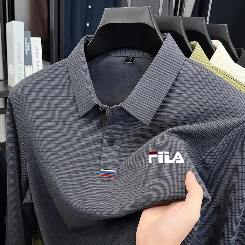 Luxury Quality Men's Original Print Polo Shirt Autumn Long Sleeved Solid Color T-shirt Comfortable Skin Friendly Men's Clothing