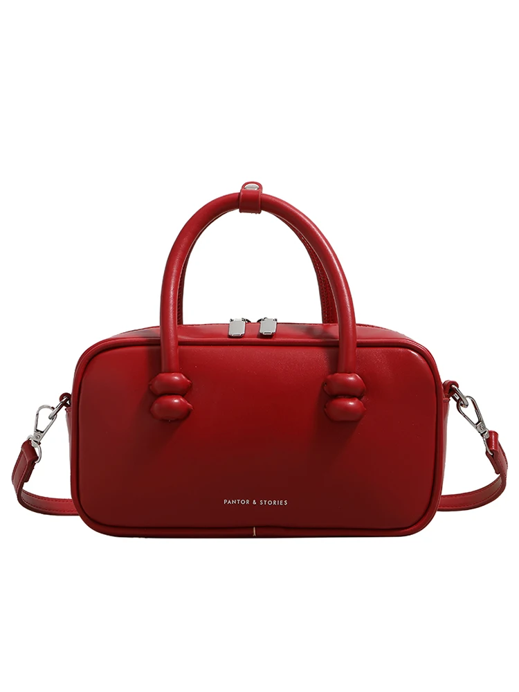 Nuova borsa quadrata con lettera di marca borsa da Bowling rossa borsa da donna di lusso Lmitate borsa a tracolla alla moda borsa Boston Designer di