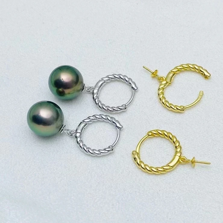 

Wholesale 925 Sterling Silver Earrings Mount Findings Settings Base Mounting Parts Accessory for 9-12mm Pearls