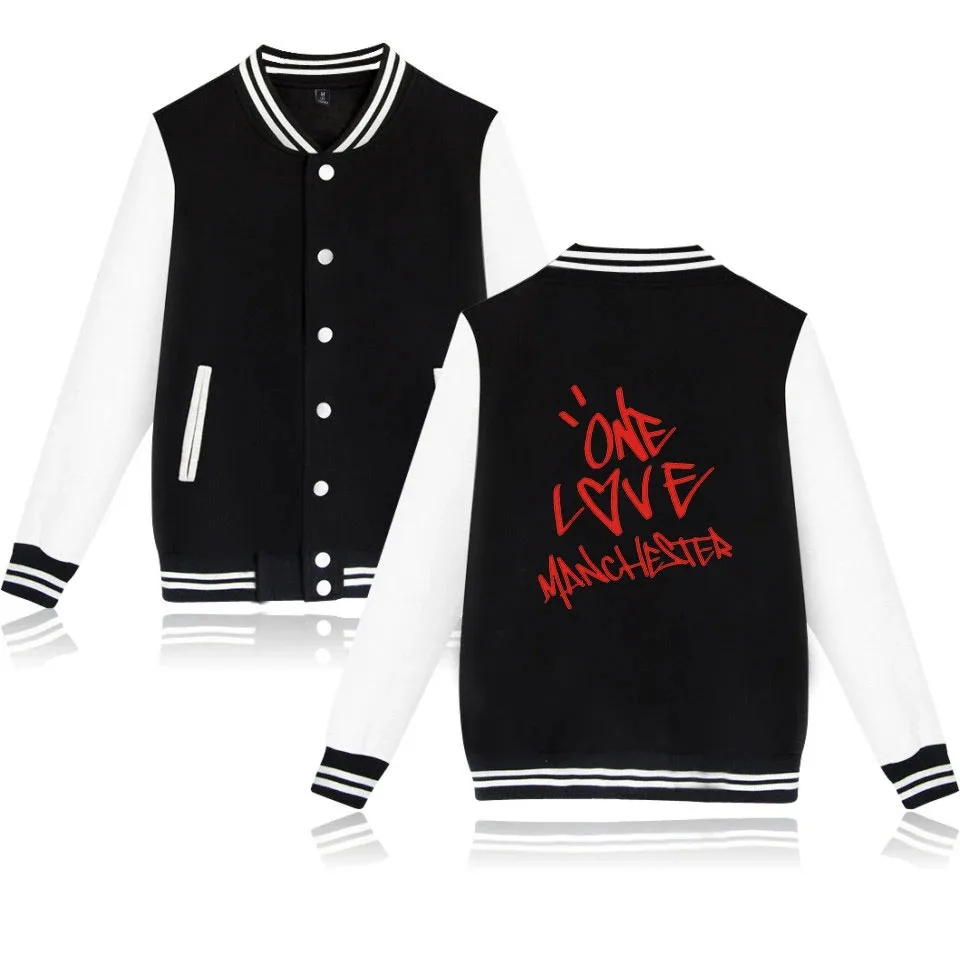 

A love manchester fashion men hip hop pocket baseball jacket hoodie casual coats long sleeve hoodies jackets