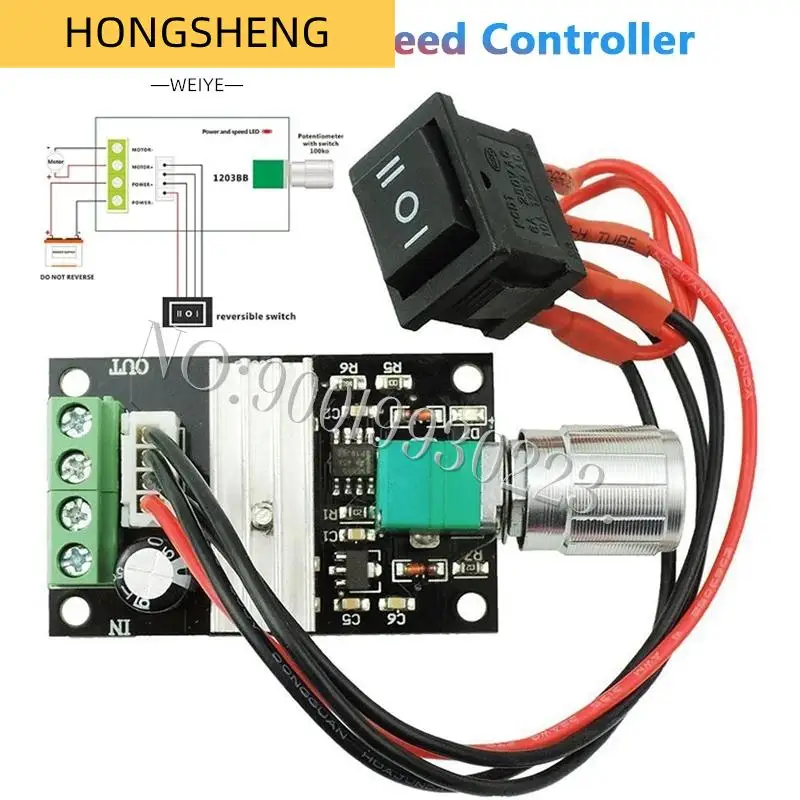 100% New DC 6V 12V 24V 28V 3A PWM DC Motor Speed Controller Adjustable Speed DC Motor Driver Forward Reverse Switch CS CCS