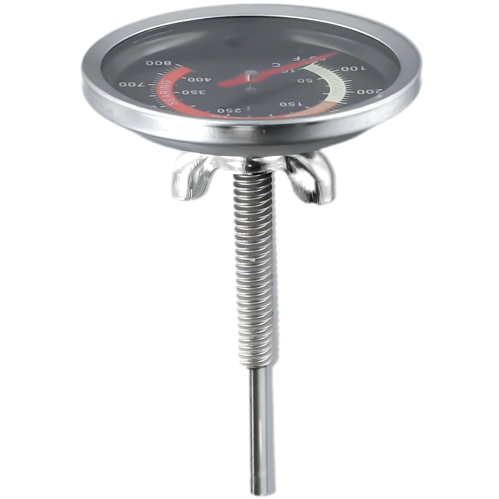 BBQ Thermometer Stainless Steel Oven Temp Gauge 10-400℃ Grill Temperature Meter with Dual Scale Fahrenheit Centigrade M10 Thread
