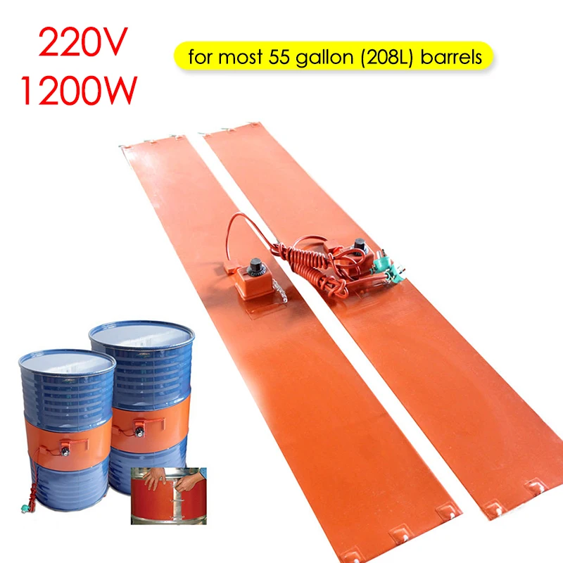 

1200W 220V Flexible Silicon Band Drum Heater Blanket Oil Biodiesel Barrel Electrical Gas Tank for 208L Drum Electric Heater