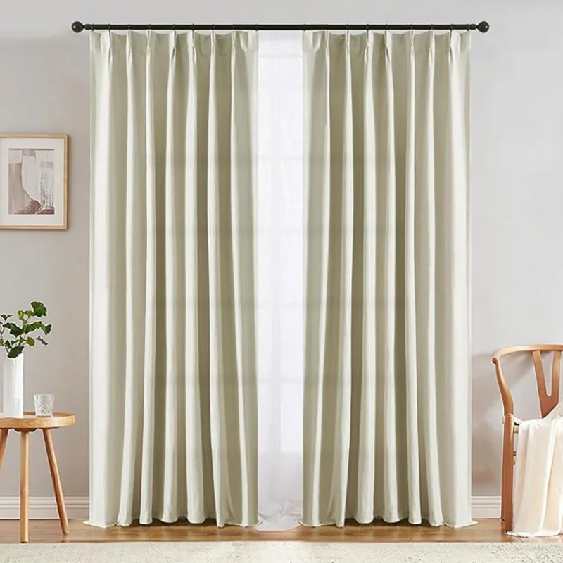 

Modern Custom Curtain Full-Blackout Fabric Multiple Color UV Protection Thermal Insulation and Noise Reduction For Window Home