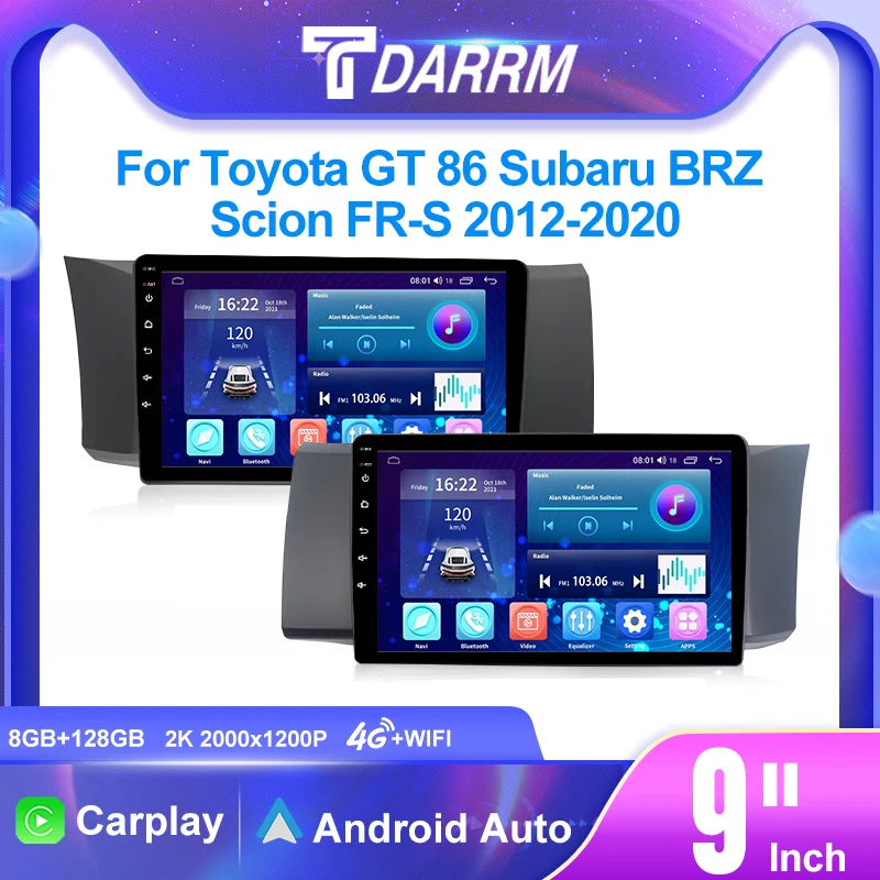 

For Toyota GT 86 Subaru BRZ Scion FR-S 2012-2020 Car Radio Android Multimedia Player GPS Navigation Carpaly Screen Auto Stereo