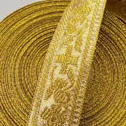 Jesus Desgin Jacquard Ribbons Boho Embroidered Gold Ribbon Sewing Lace For DIY Crafts Clothing Decor