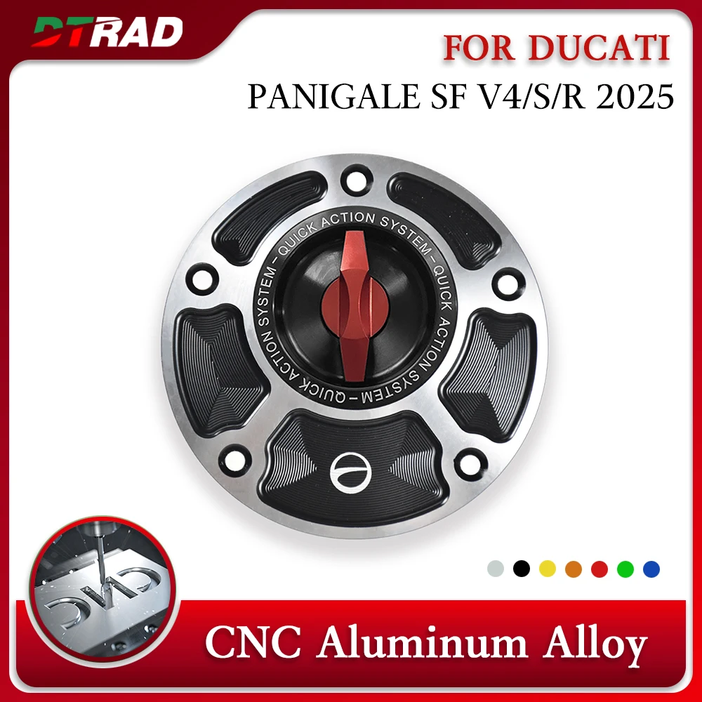 

V4 2025 New Style For Ducati Panigale/Streetfighter V4/V4S/V4R/V4SP 2025 CNC Aluminum Keyless Quick Release Fuel Tank Cover
