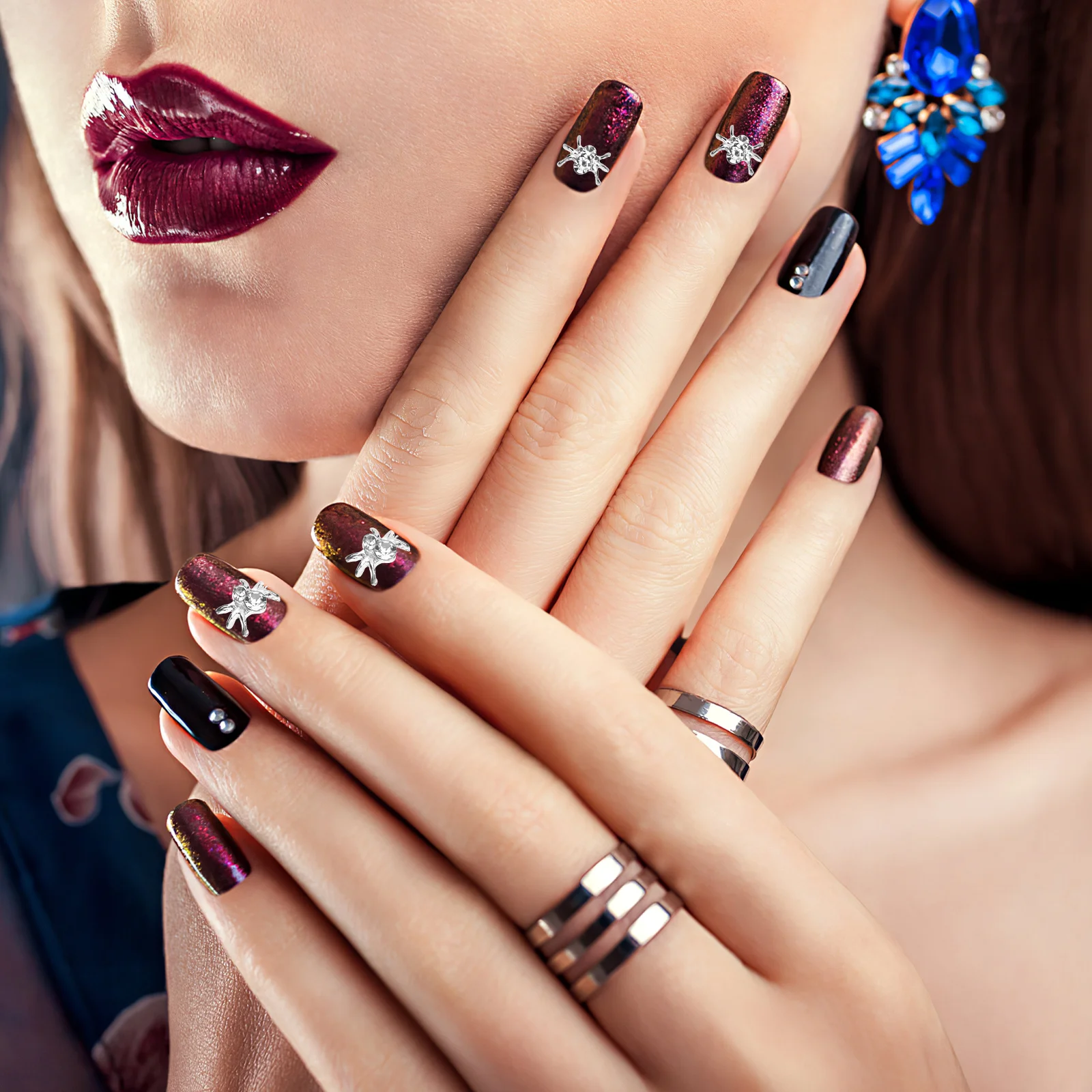 

30Pcs Spider Nail Charms Alloy Creative DIY Nail Art Decor for Holiday Halloween Gothic Manicure Jewels Halloween Charms