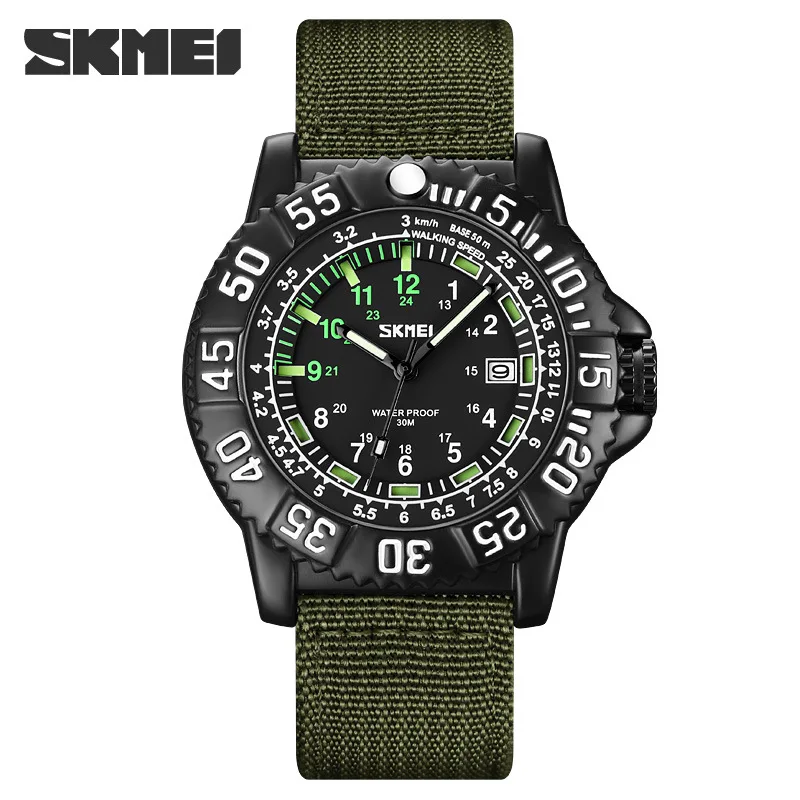 

SKMEI Top Brand Outdoor Sport Watch Men Fashion Casual Nylon Strap Quartz Wristwatches Military Male Waterproof Luminous Clock