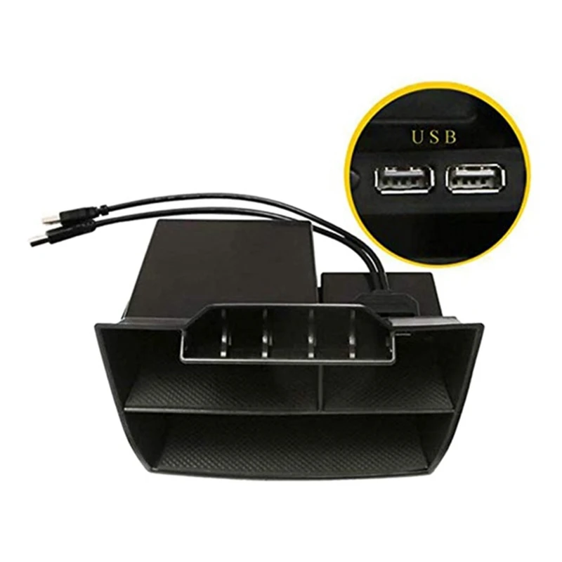 Central Console Storage Box Coins Trays Cards Case With Usb Extension Cable For 10Th Gen For Honda Civic Sedan 2016-2020