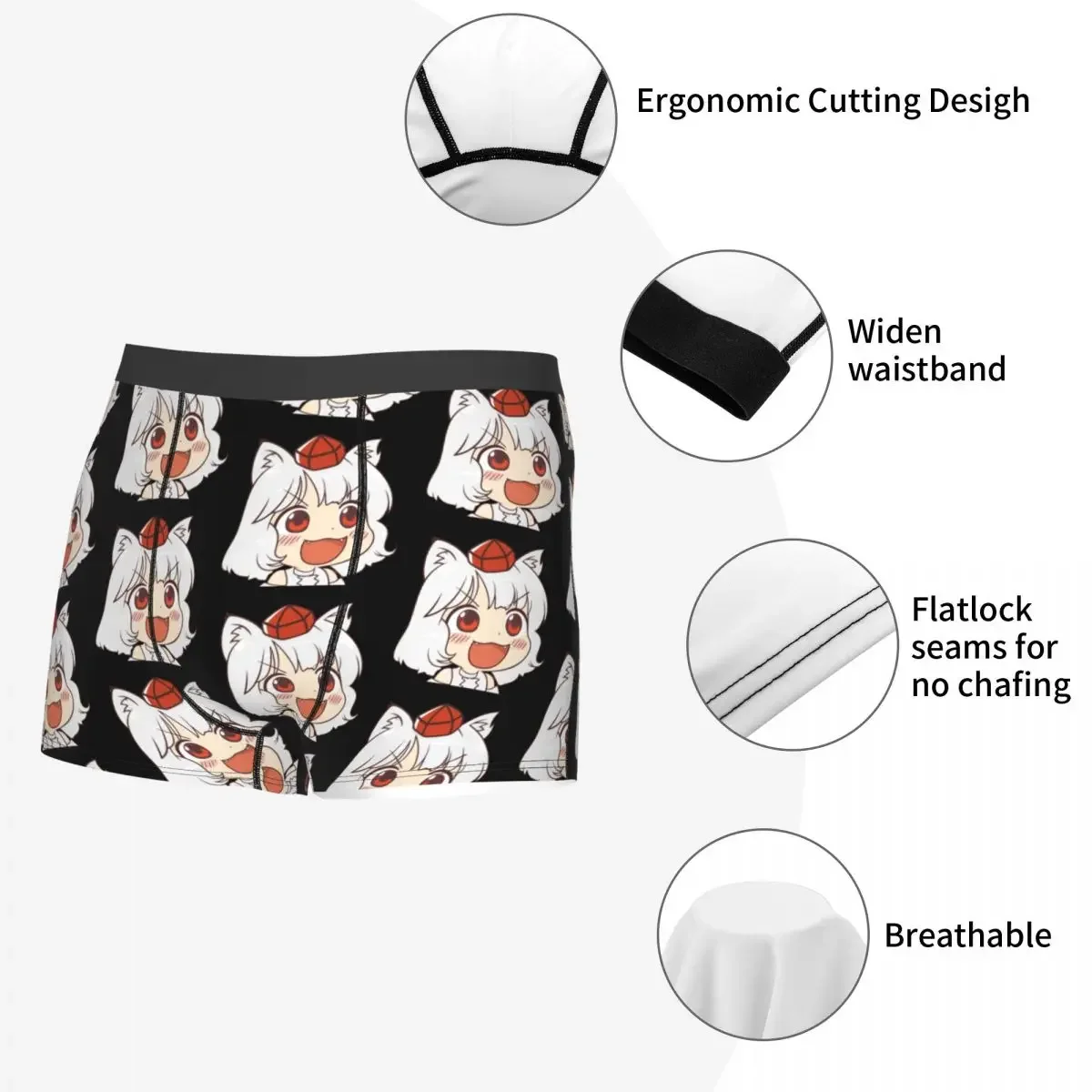 Ohayou Awoo-Calzoncillos transpirables para hombre, ropa interior, pantalones cortos estampados, Bóxer