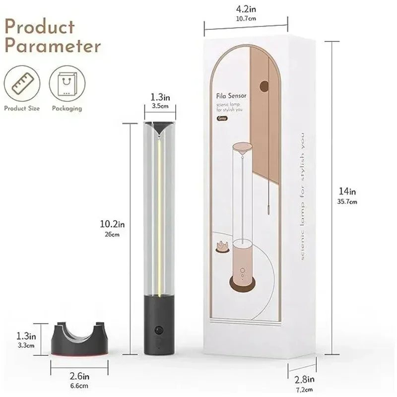 Magneto touch cordless desk lamp USB rechargeable bedroom bedside table environmental light, suitable for home decoration, gifts