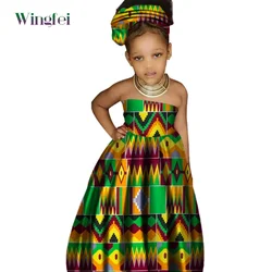 African cute Kid's Clothing Girl's Dashiki Traditional 100%wax Cotton Print Clothing Africa Print Natural Children Dresses WYT62