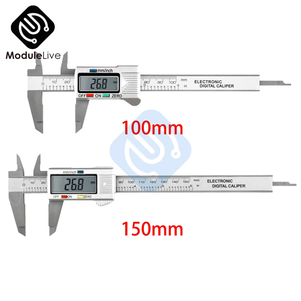 Pinza digitale 100mm 150mm micrometro digitale impermeabile facile interruttore da pollici a millimetro strumento di misurazione del calibro per la