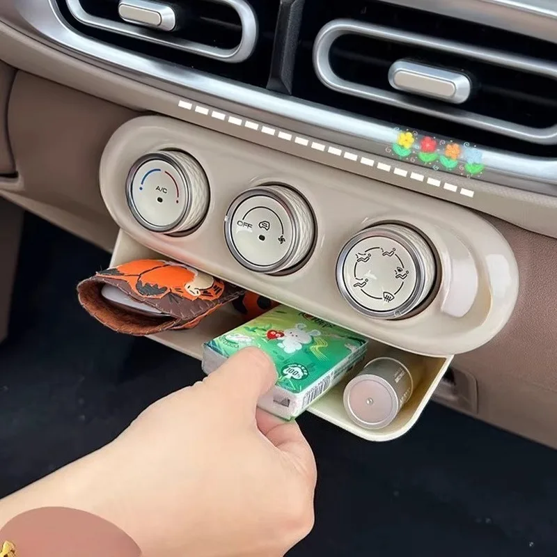 Für 2025 Wuling MINI EV Macaron 4. Generation 4-Türer Mittelkonsole Unter-Knopf-Aufbewahrungsbox Organizer Innenraum-Zubehör