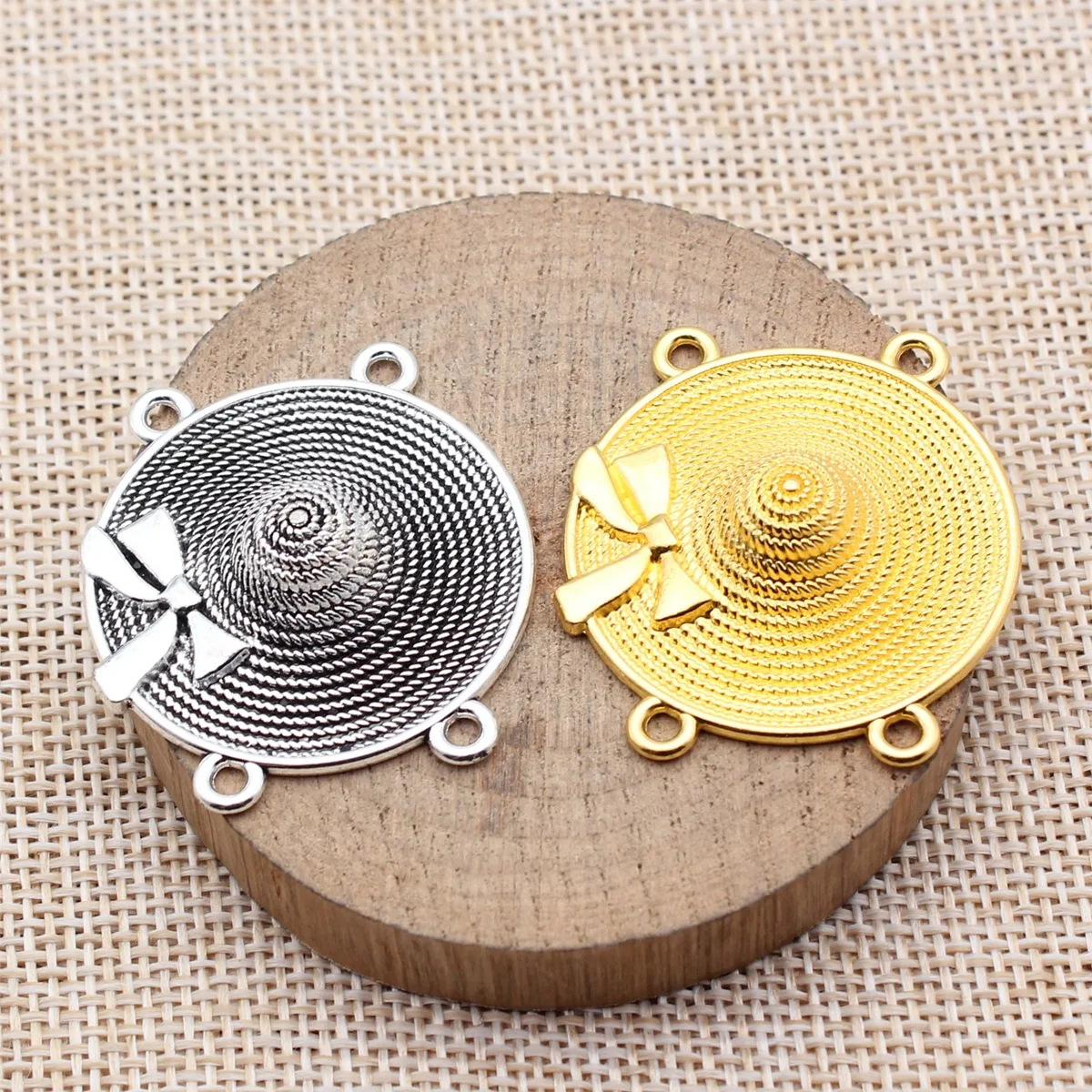 WYSIWYG 10pcs 36x33mm 2 Colors Antique Silver Color Gold Color 4-Hole Body Chain Waist Chain Forehead Chain Connector