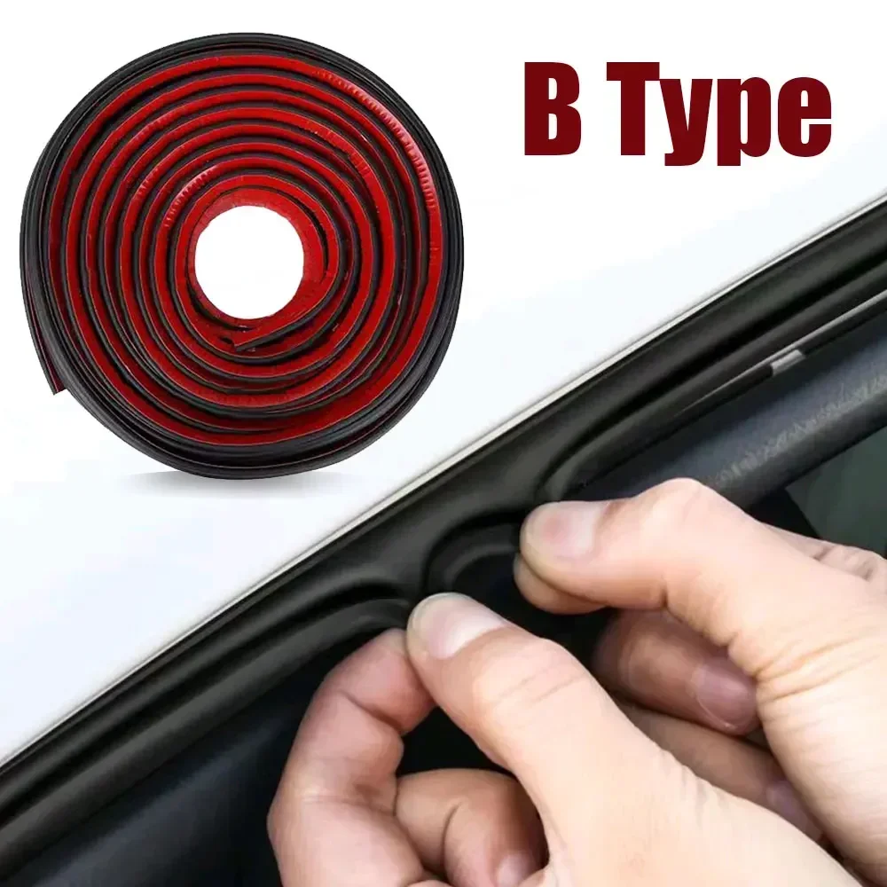 

5m Car Soundproof Sealing Strip B Type Rubber Insulation Waterproof Weatherstrip Auto Accessories Side Edge Anti-collision Strip