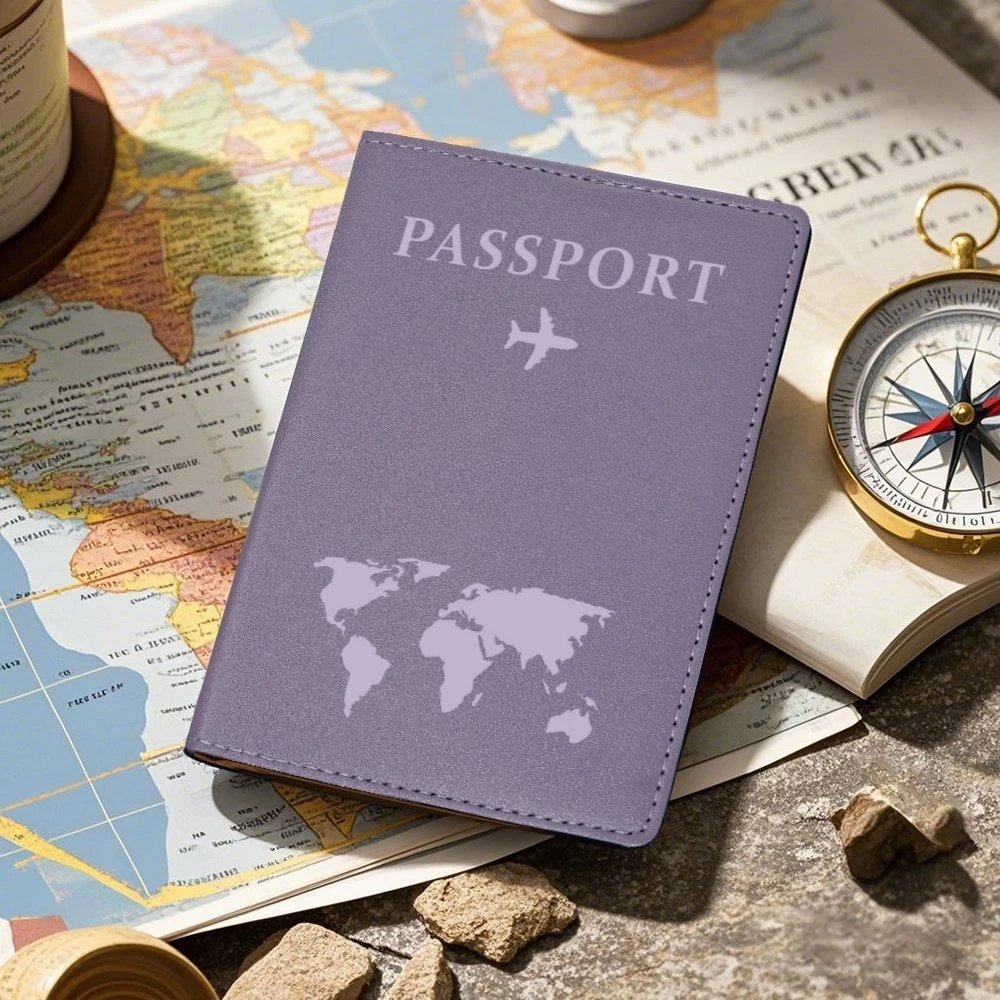 

Passport Holder Map PU Passport Cover Travel Essential Cruise Must Have Passport Holders Slim and Portable for Travel