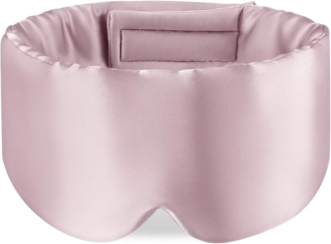 

Adjustable Silk Sleep Mask for Total Blackout, Large Size with Ear Protection - Light Plum