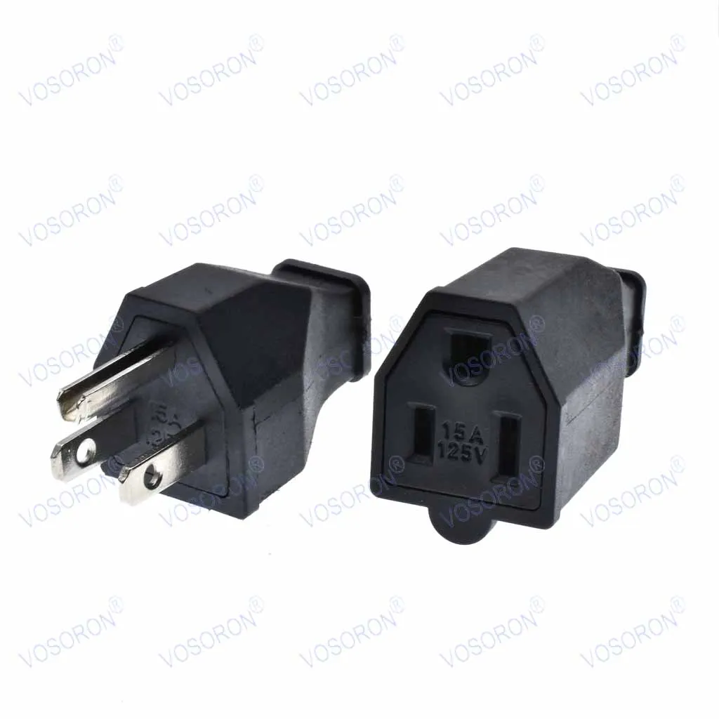15A 125V copper USA Canada Japan Assembled industrial power adaptor plug socket male female 5-15P/R Removable wiring plug