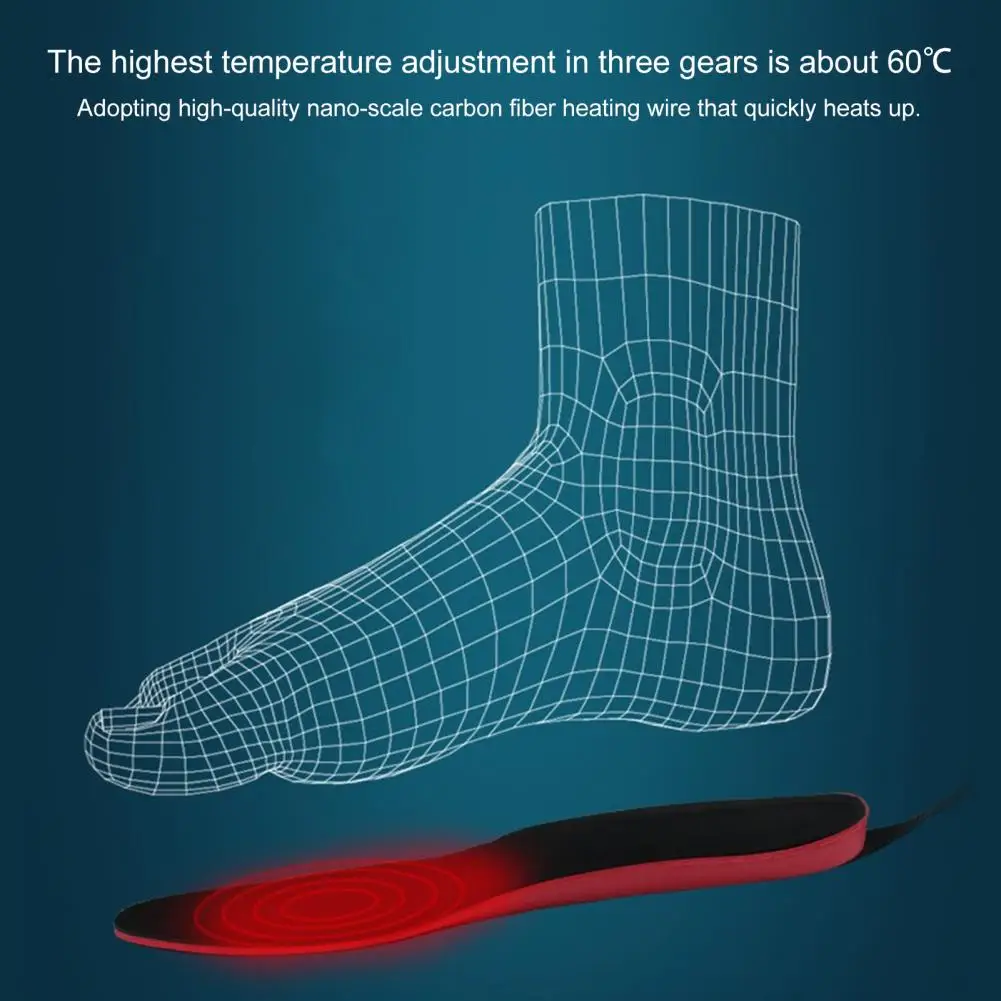 USB Thermal Shoe Insoles Wireless Remote Control Electric Heated Insole Foot Warmer Hiking Ski Motorcycle Cycling Snow Insole