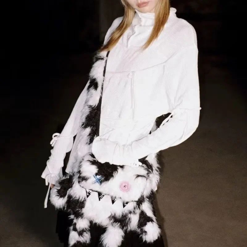

Y2K Rabbit Dual-Use Bag Cute Plush One Shoulder Personality Bag Subculture Anime Large Capacity Plush Bag Cute Sweet Cool Style