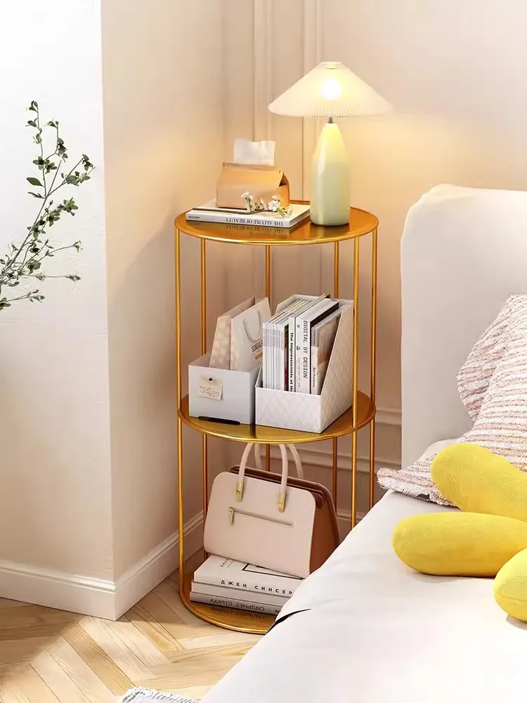 Nordic Sofa Iron Art Small Coffee Table, Mini Bedside Storage Rack, Bedroom Side Cabinet