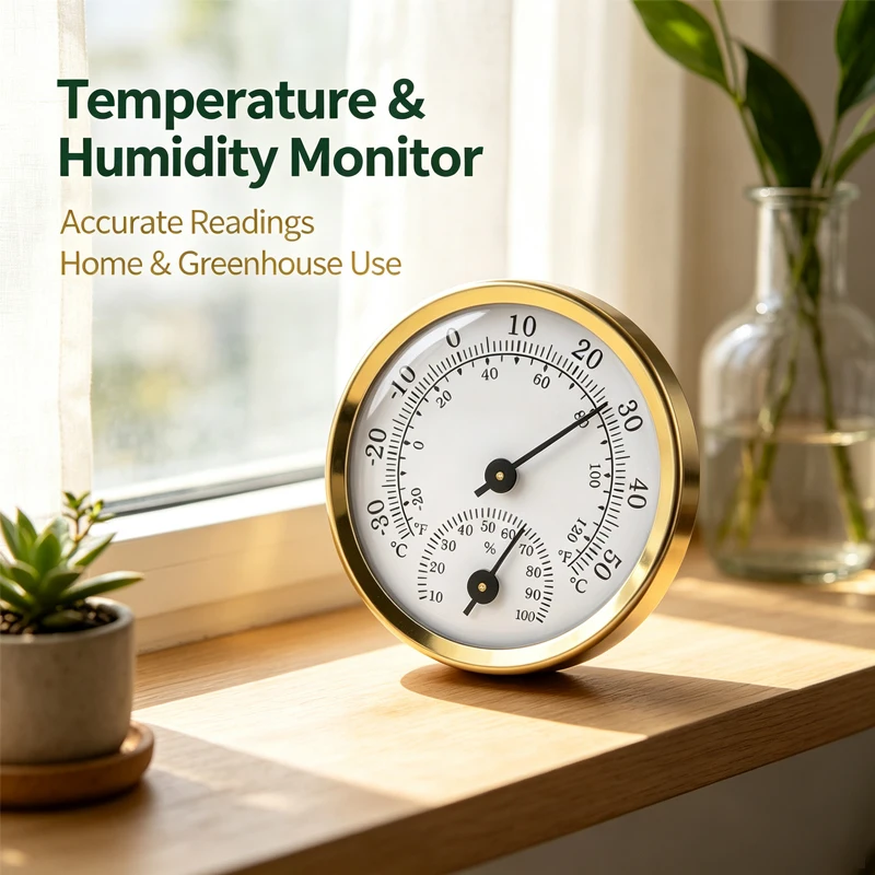Mini 2-in-1 Thermometer Hygrometer Wall Mounted Mechanical Analog Gauge Humidity Meter Temperature Measurement Tool