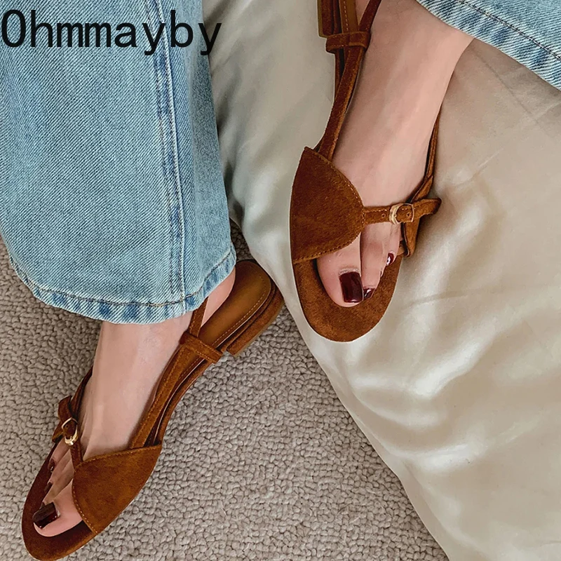 

Винтажные летние женские сандалии, лаконичные туфли на плоской подошве с открытым носком, женские сандалии для отдыха на пляже и на открытом воздухе, Sandalias Mujer