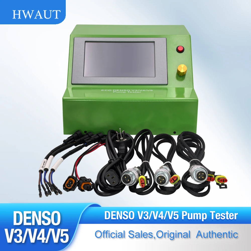 HWAUT Diesel Fuel Common Rail Pump Tester Checker for EDC ECD Denso V3 V4 V5 Distribution Pumps 7inch LCD Touch Screen Control