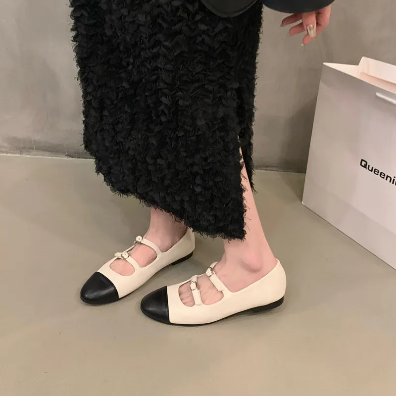 Bailamos Brand Women Flats Fashion Mix Color Ladies Elegant Ballet Shoes Round Toe Shallow Dress Shoes Mary Jane Shoes Mujer