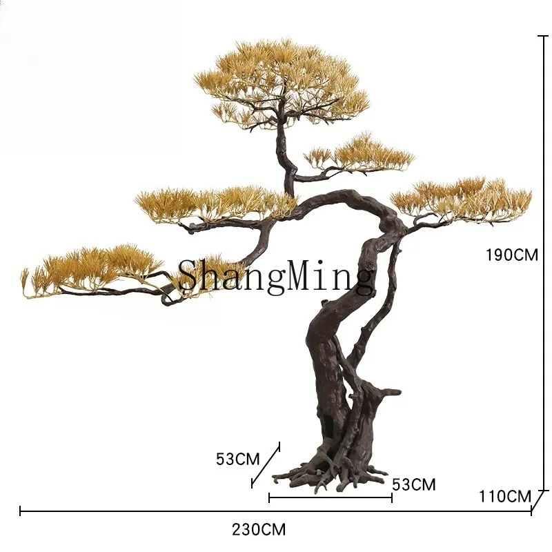 

ZHB simulation pine tree new Chinese style lucky welcome pine ornament hotel lobby villa courtyard landscape large floor