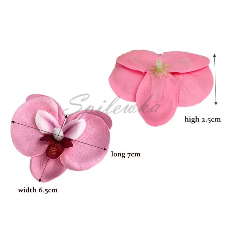 High QualityButterfly Orchid Head Phalaenopsis Artificial Flower Wedding Bouquet DIY Gift Box Party Home Decor Fragrant Flower