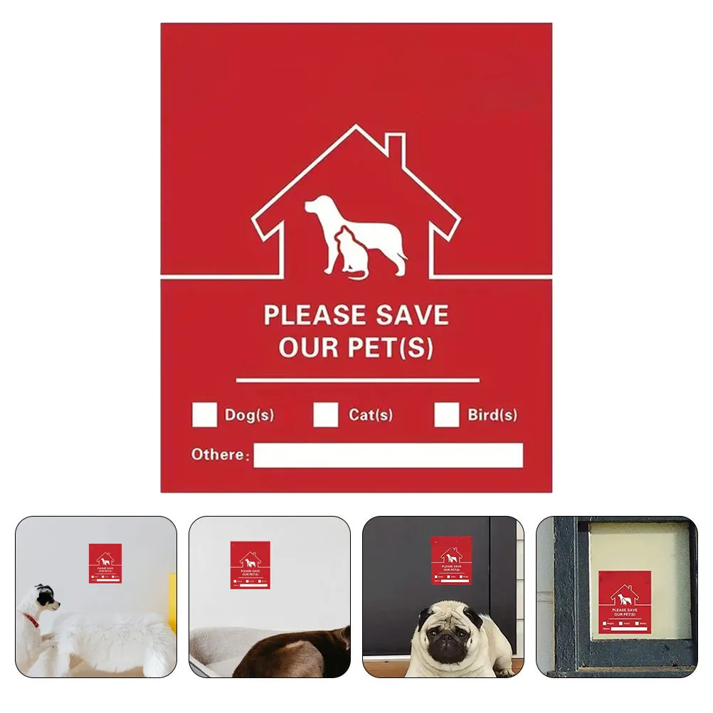 

30 Sheets Emergency Alert Sticker Stickers Fire for Windows Puppy Rescue Decal Red