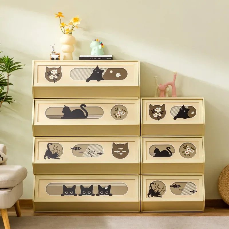 High-value pattern medium and ancient style combination storage box superimposed storage box storage finishing cabinet