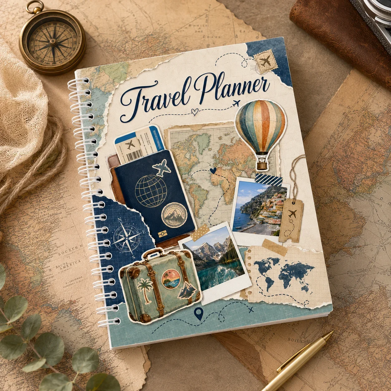 A5 Travel Planner Journal for Trip Itineraries, Packing Lists, Budgets, Reservations and Travel Memories