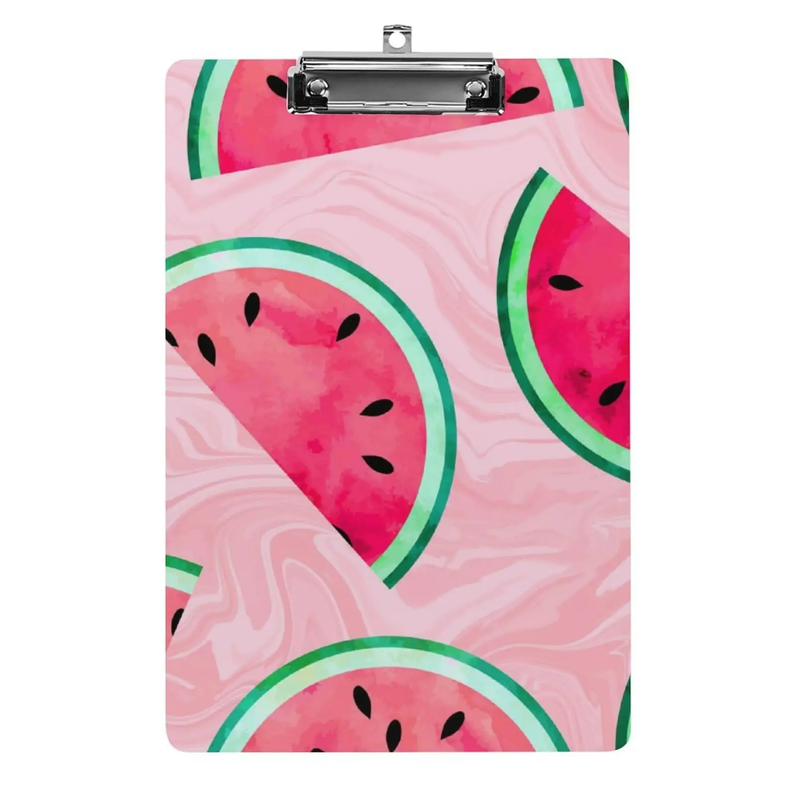 Standard A4 Watermelon Plastic Clipboards with Gold Clip for Nurse Office Classroom Study Supplies Hangable Acrylic Clipboard