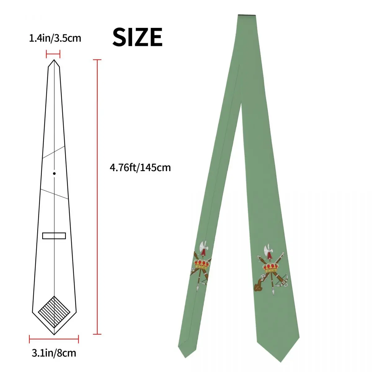 Spanish Legion Necktie Mens Custom Silk Spain Army Military Neck Ties for Party