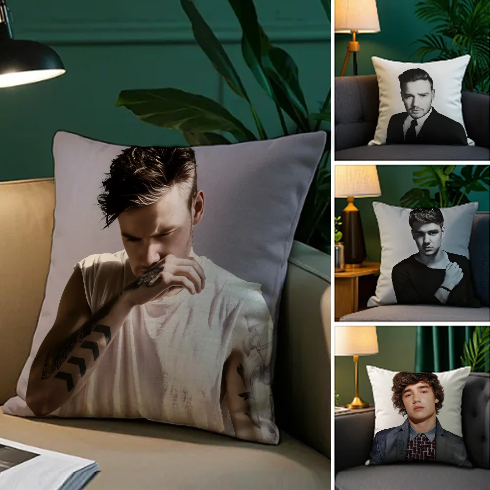 

L_Liam Payne Pillow Case Plush Fabric Soft Double Sided Print Sofa Cushion Cover Throw Pillow Covers