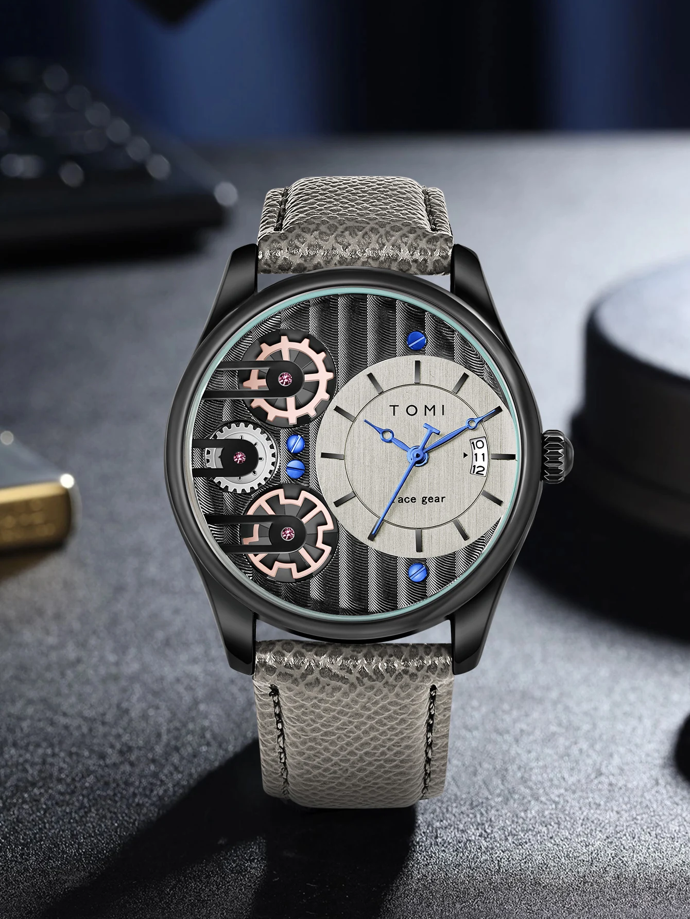 Tomi Herren Geschenk box Kombination Set Uhr Luxus und einfache Business abnehmbare Armband Quarzuhr Herren uhr Festival Geschenk – Detail 7