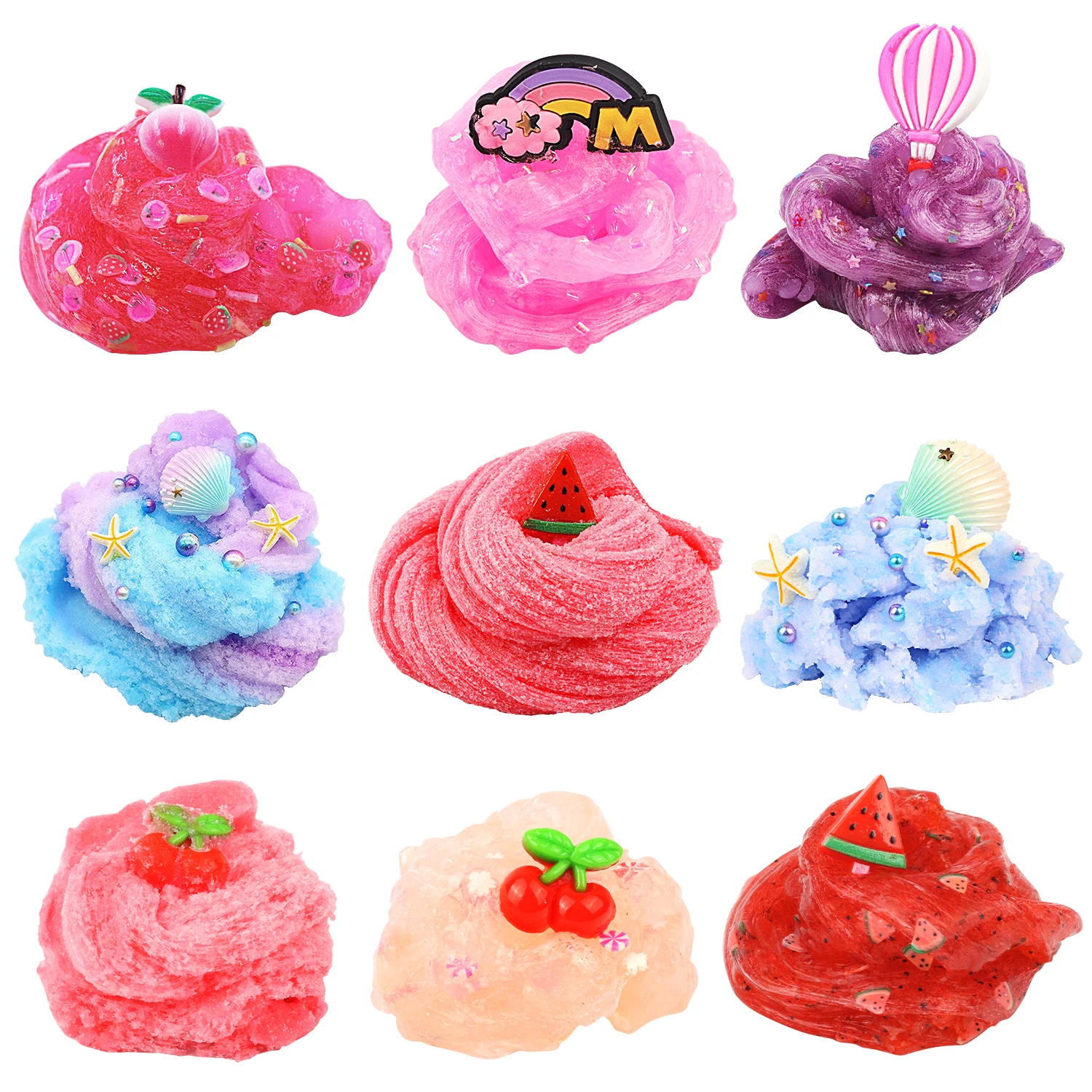 Pink blind box style random slime toys, handmade DIY decompression toys, a total of 9 styles