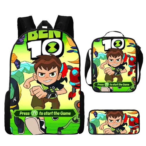 Imagen 2 del producto Mochila para adolescentes Hacker Ben 10, mochila para estudiantes, mochila de dibujos animados de Anime, bolso de hombro, bolso para bolígrafos