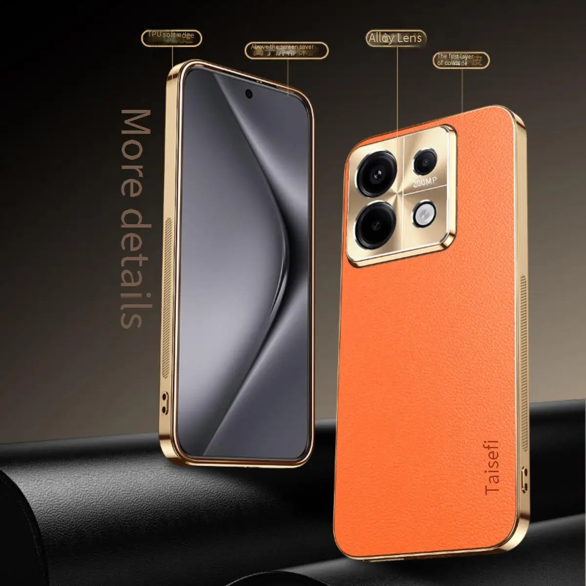Casing Ponsel Kulit Vegan Mewah untuk Xiaomi Redmi Note 13 Pro Pro + Pelindung Lensa 5G Tahan Benturan untuk Penutup Belakang Xiaomi Poco X6